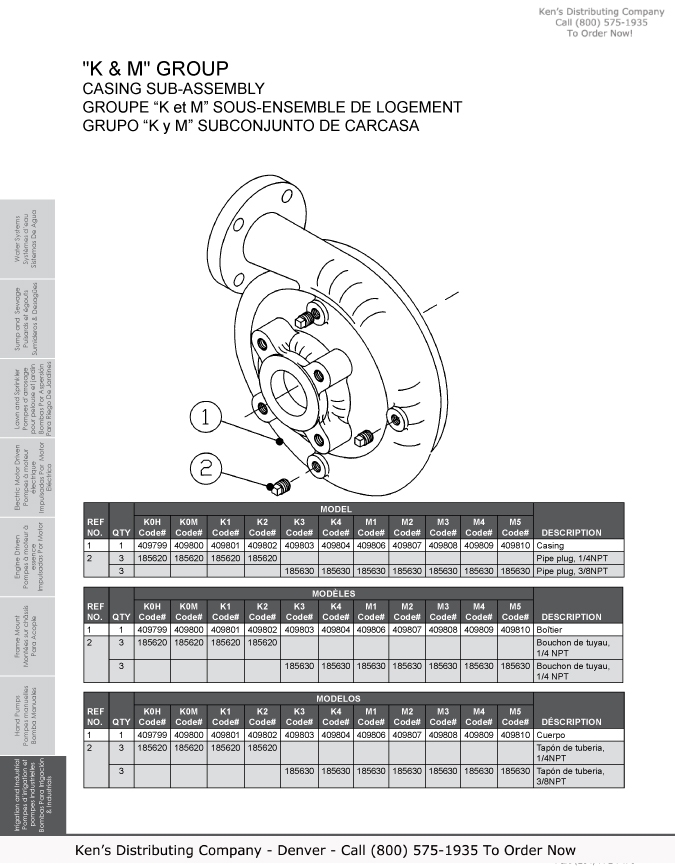 Monarch Industries EPE Series and EPT Series End Suction Centrifugal Pumps JM Frame & JP Frame Repair Parts 23 EP-Series-Repair-Parts-21