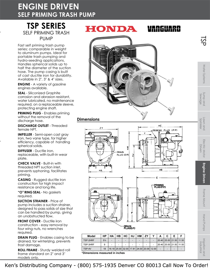 TSP 1 self priming trash pump